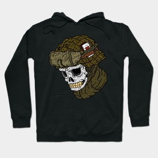 skull soldier. ww2. hand drawn illustration. Hoodie